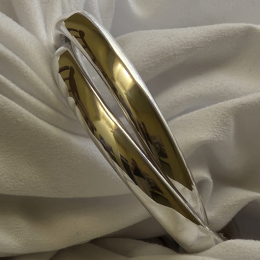 925 STERLING SILVER INTERLOCKING BANGLE BRACELET